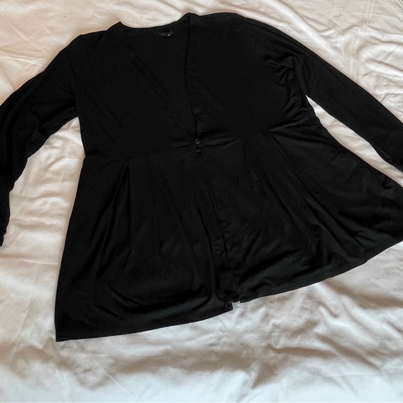 J Jill ~ Size L ~ WearEver One Button Peplum cardigan with Pockets - Picture 2 of 11